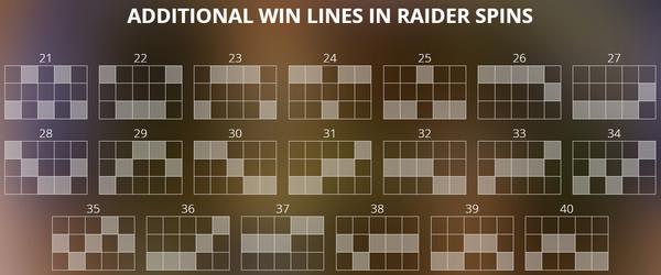 Additional Win Lines In Raider Spins