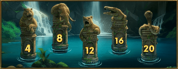 Five Free Spins games are available to choose from: Tiger, Elephant, Bear, Crocodile, and Cobra.