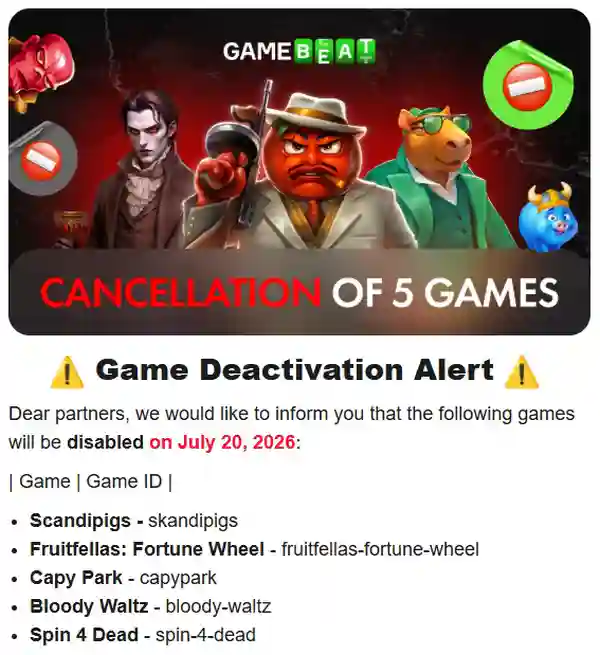 Game Deactivation Alert