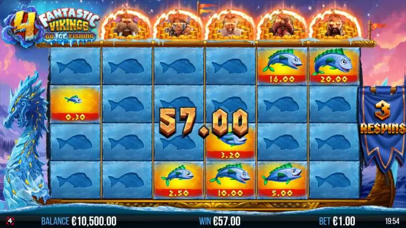 4 fantastic vikings go ice fishing slot screenshot 4