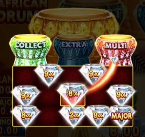 GREEN, BLUE or RED BONUS symbols