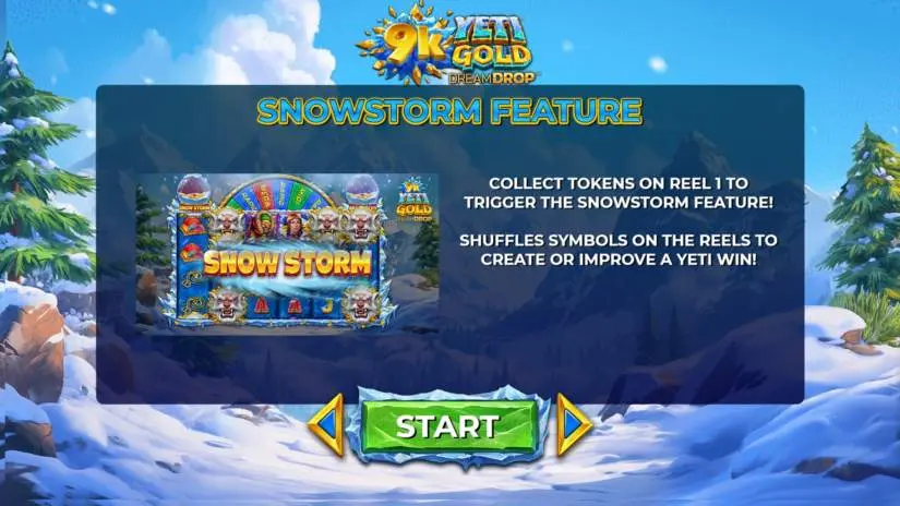 9k yeti gold dream drop slot screenshot 2