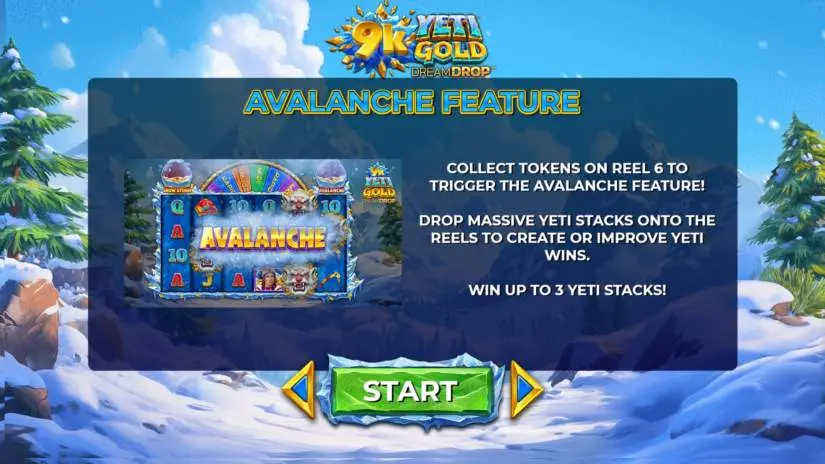 9k yeti gold dream drop slot screenshot 3
