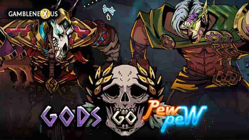 Gods Go Pew Pew Slot Logo