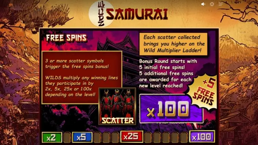 samurai wildz slot screenshot_3