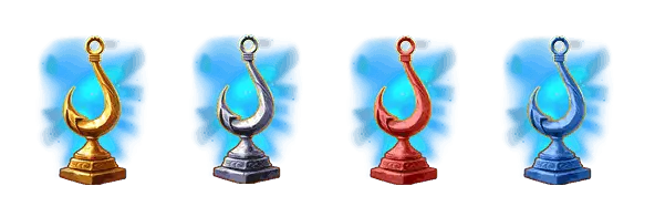 Gold, Silver, Red and Blue Trophy symbols