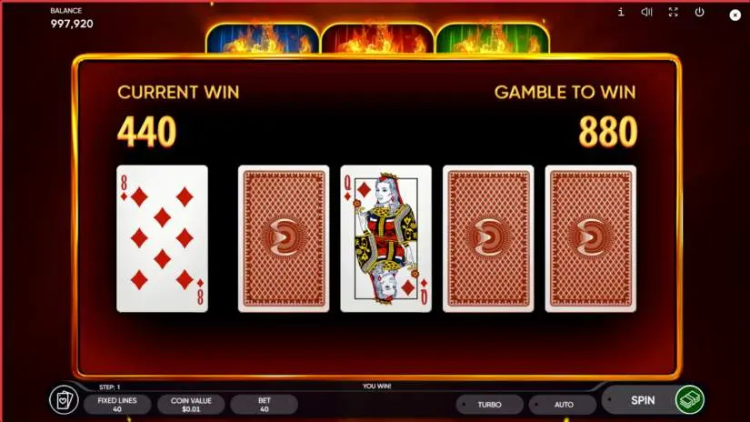 burning coins 40 slot Risk Game