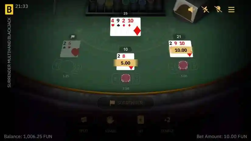 Surrender Multihand Blackjack General Rules