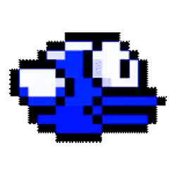 Blue pixel bird