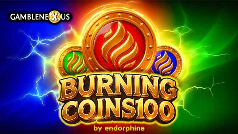 Burning Coins 100 Slot Logo