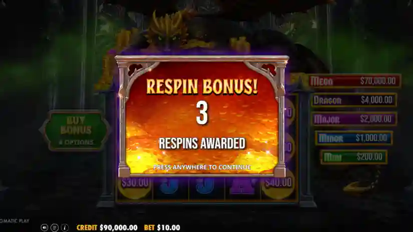 Bonus Re-spins Feature