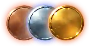 Bronze, Silver, or Gold coin symbols