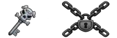 silver key lock