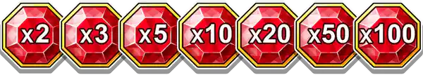 multipliers x2, x3, x5, x10, x20, x50, x100
