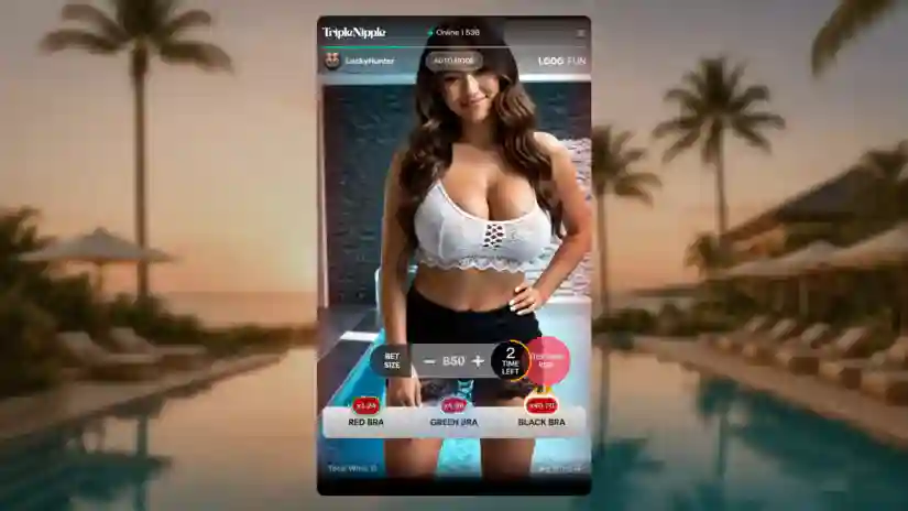 The girl from the game Triple Nipple