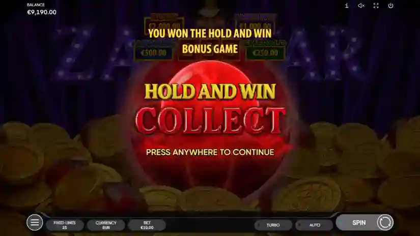 Hold And Win Collect Bonus Game