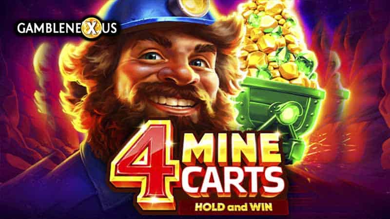 4 Mine Carts: Hold and Win Slot Logo